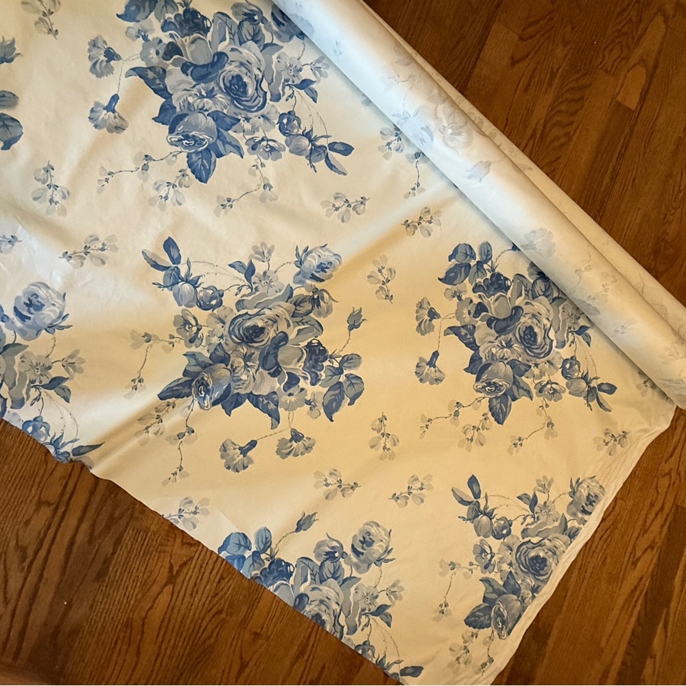 Sister Parish Circe Chintz Fabric Blue Floral Blue and White Fabric